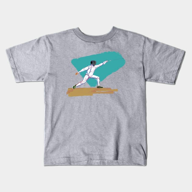 Fencer Kids T-Shirt by jamesb6155